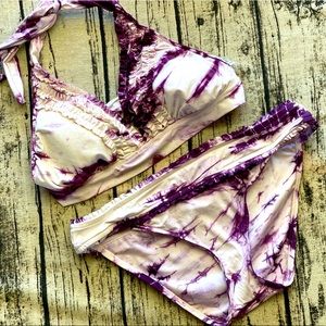 Lucky Brand Purple Tie Dye Bikini